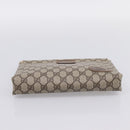 GUCCI GG Supreme Clutch Bag PVC Beige Gold 67 039 5229 Auth 201488-6