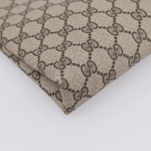 GUCCI GG Supreme Clutch Bag PVC Beige Gold 67 039 5229 Auth 201488