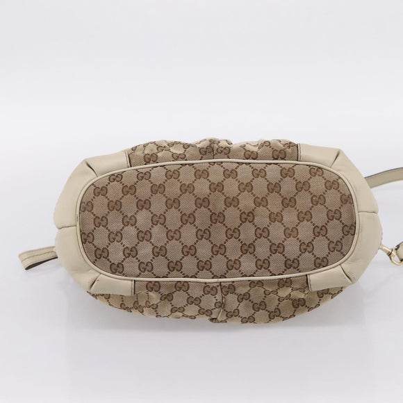 GUCCI GG Canvas Sukey Hand Bag 2way Beige Gold 247902 Auth 201493
