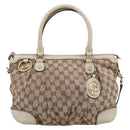GUCCI GG Canvas Sukey Hand Bag 2way Beige Gold 247902 Auth 201493-2