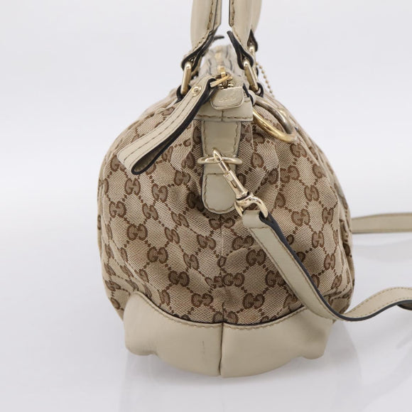 GUCCI GG Canvas Sukey Hand Bag 2way Beige Gold 247902 Auth 201493