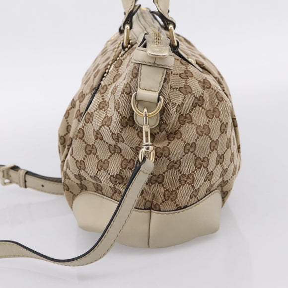 GUCCI GG Canvas Sukey Hand Bag 2way Beige Gold 247902 Auth 201493
