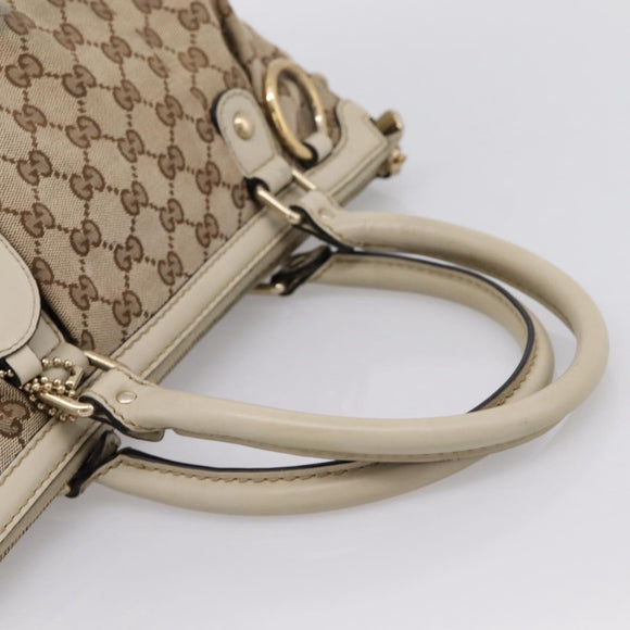GUCCI GG Canvas Sukey Hand Bag 2way Beige Gold 247902 Auth 201493