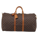 LOUIS VUITTON Monogram Keepall Bandouliere 55 Boston Bag M41414 LV Auth 201494-2