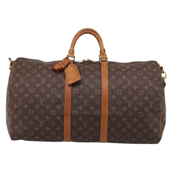 LOUIS VUITTON Monogram Keepall Bandouliere 55 Boston Bag M41414 LV Auth 201494