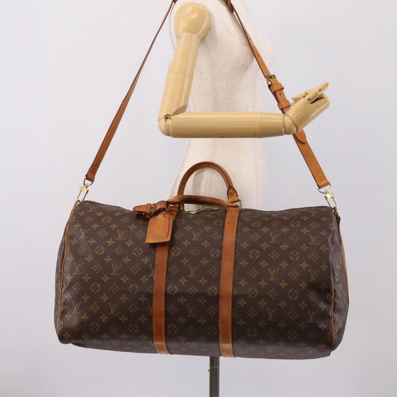 LOUIS VUITTON Monogram Keepall Bandouliere 55 Boston Bag M41414 LV Auth 201494