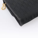 Christian Dior Trotter Canvas Chain Shoulder Bag Black Gold Auth 201497-14