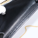 Christian Dior Trotter Canvas Chain Shoulder Bag Black Gold Auth 201497-18