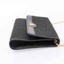 Christian Dior Trotter Canvas Chain Shoulder Bag Black Gold Auth 201497-5