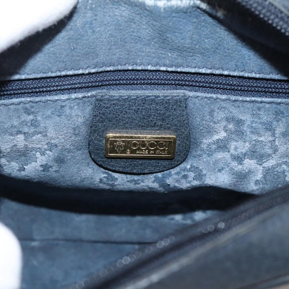 GUCCI Micro GG Supreme Shoulder Bag PVC Navy Gold 007 084 0423 Auth 201500