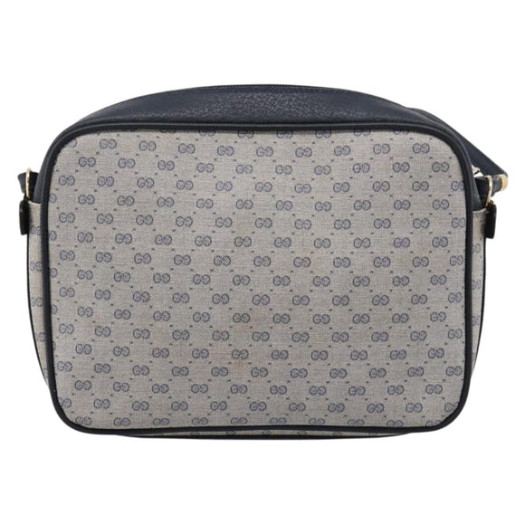 GUCCI Micro GG Supreme Shoulder Bag PVC Navy Gold 007 084 0423 Auth 201500