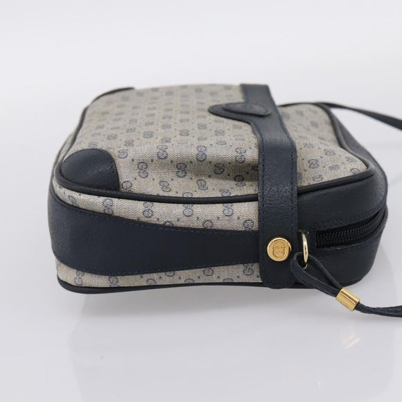 GUCCI Micro GG Supreme Shoulder Bag PVC Navy Gold 007 084 0423 Auth 201500
