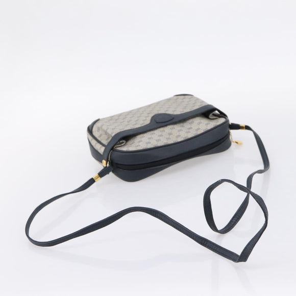 GUCCI Micro GG Supreme Shoulder Bag PVC Navy Gold 007 084 0423 Auth 201500