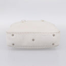 FENDI Celeria Hand Bag Leather White Silver Auth 201501-5