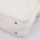 FENDI Celeria Hand Bag Leather White Silver Auth 201501-16