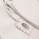 FENDI Celeria Hand Bag Leather White Silver Auth 201501-19