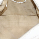 FENDI Celeria Hand Bag Leather White Silver Auth 201501-11