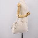 FENDI Celeria Hand Bag Leather White Silver Auth 201501-25