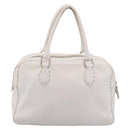 FENDI Celeria Hand Bag Leather White Silver Auth 201501-2