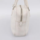 FENDI Celeria Hand Bag Leather White Silver Auth 201501-4