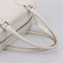 FENDI Celeria Hand Bag Leather White Silver Auth 201501-7