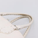 FENDI Celeria Hand Bag Leather White Silver Auth 201501-8