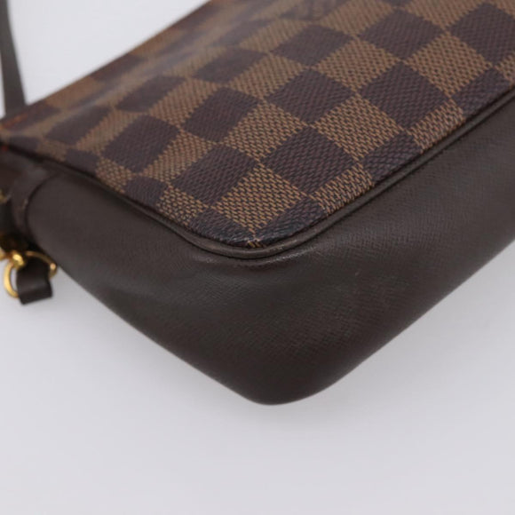 LOUIS VUITTON Damier Ebene Trousse Makeup Pouch N51982 LV Auth 201504A