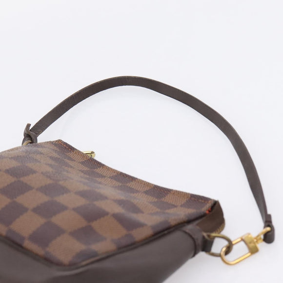 LOUIS VUITTON Damier Ebene Trousse Makeup Pouch N51982 LV Auth 201504A