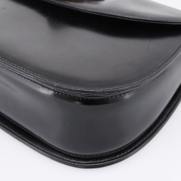 GUCCI Bamboo Hand Bag Leather Black Gold 000 1364 0633 Auth 201509A