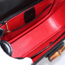 GUCCI Bamboo Hand Bag Leather Black Gold 000 1364 0633 Auth 201509A-18
