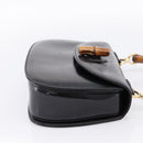 GUCCI Bamboo Hand Bag Leather Black Gold 000 1364 0633 Auth 201509A-5