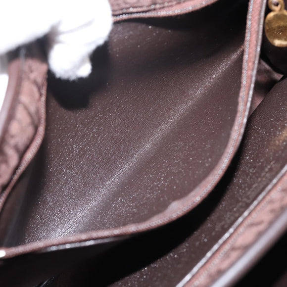 Christian Dior Trotter Canvas Hand Bag Brown Gold Auth 201513