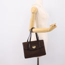 Christian Dior Trotter Canvas Hand Bag Brown Gold Auth 201513-26