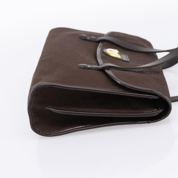 Christian Dior Trotter Canvas Hand Bag Brown Gold Auth 201513