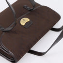 Christian Dior Trotter Canvas Hand Bag Brown Gold Auth 201513-6