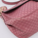 GUCCI Micro GG Canvas Guccissima Bag Leather Pink Gold 308452 Auth 201514-14