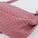 GUCCI Micro GG Canvas Guccissima Bag Leather Pink Gold 308452 Auth 201514-15