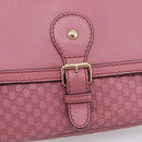 GUCCI Micro GG Canvas Guccissima Bag Leather Pink Gold 308452 Auth 201514-18