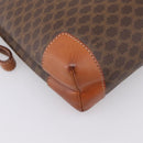 CELINE Macadam Clutch Bag PVC Leather Brown Gold Auth 201520A-16