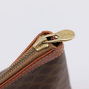 CELINE Macadam Clutch Bag PVC Leather Brown Gold Auth 201520A-10
