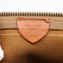 CELINE Macadam Clutch Bag PVC Leather Brown Gold Auth 201520A-12