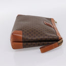 CELINE Macadam Clutch Bag PVC Leather Brown Gold Auth 201520A-4