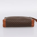 CELINE Macadam Clutch Bag PVC Leather Brown Gold Auth 201520A-6