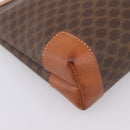 CELINE Macadam Clutch Bag PVC Leather Brown Gold Auth 201520A-14