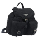 PRADA Backpack Nylon Black Silver Auth 201521-1