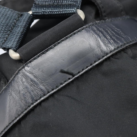 PRADA Backpack Nylon Black Silver Auth 201521