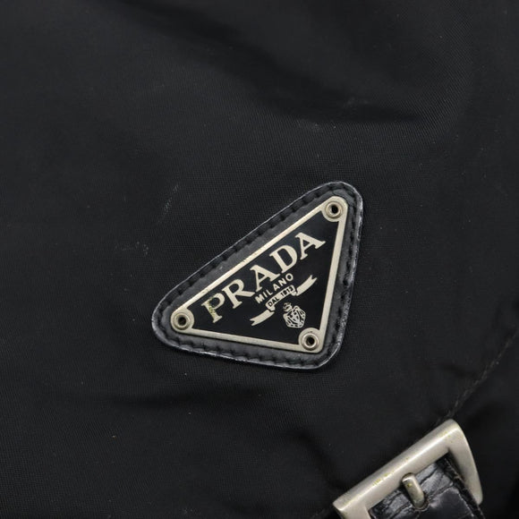 PRADA Backpack Nylon Black Silver Auth 201521