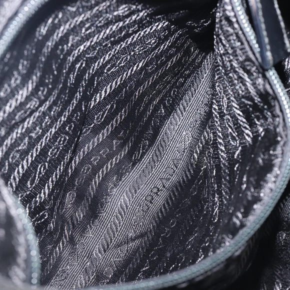 PRADA Backpack Nylon Black Silver Auth 201521