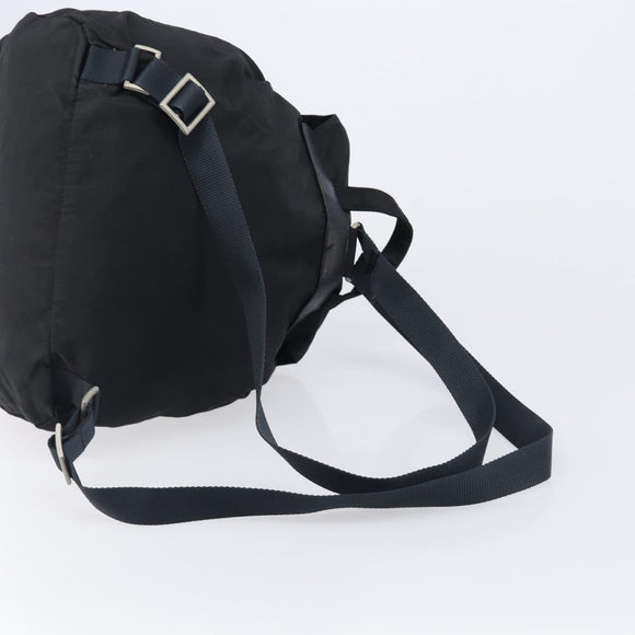 PRADA Backpack Nylon Black Silver Auth 201521