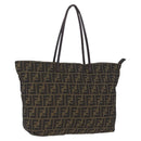 FENDI Zucca Canvas Tote Bag Black Brown Auth 201522-1